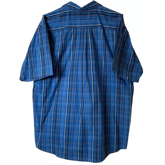 Lot of 2 Stubbies Shirt Mens Short Sleeve Large Red & Blue Plaid 100% Cotton - Picture 5 of 15